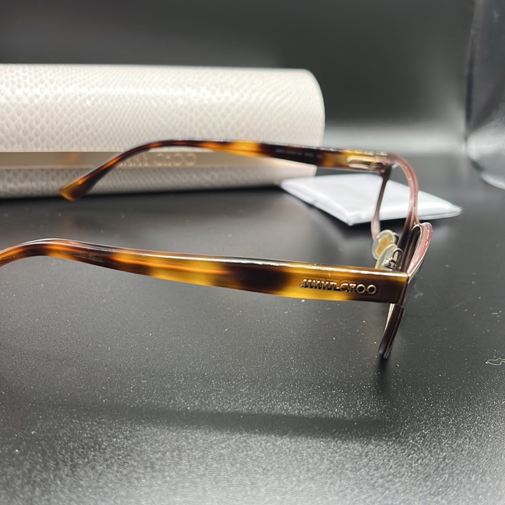 Jimmy Choo Eyeglass Frames Tortoise-Shell With Go… - image 6